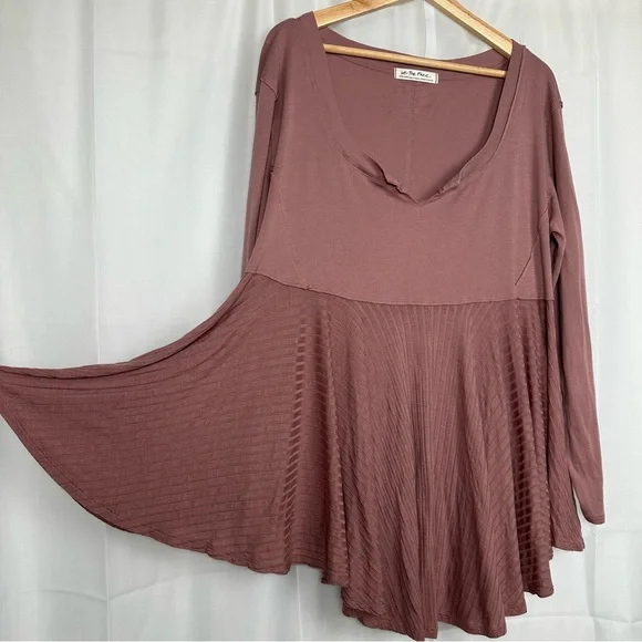 We The Free People XL Oversized Tunic Shirt Top Boho Flowy Pink Lagenlook Artsy - Picture 3 of 9